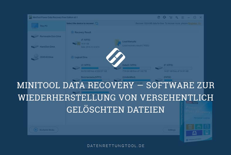 MiniTool Data Recovery — Software zur Wiederherstellung von versehentlich gelöschten Dateien