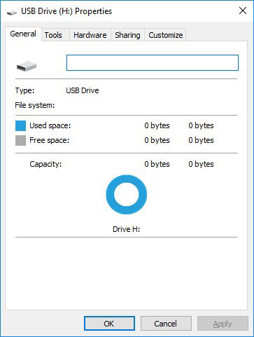 Dateisystem der USB-Stick D-CLICK wird als RAW bestimmt