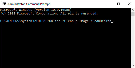 Befehlszeile Windows 10: DISM /Online /Cleanup-Image /ScanHealth