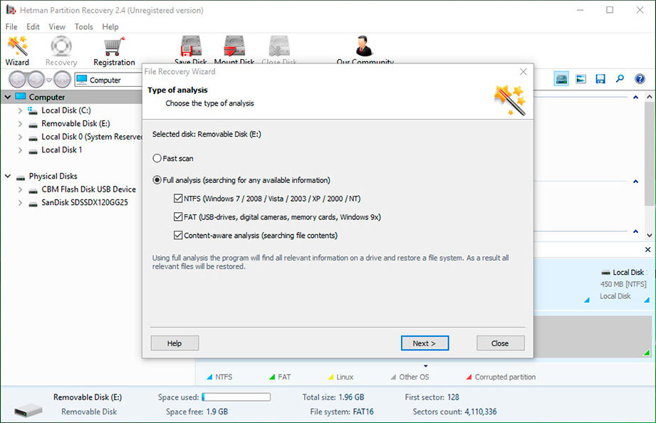 Programm für die Wiederherstellung von Daten Windows Server 2012