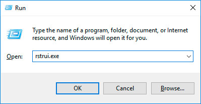 Führen Sie Windows XP: rstrui.exe